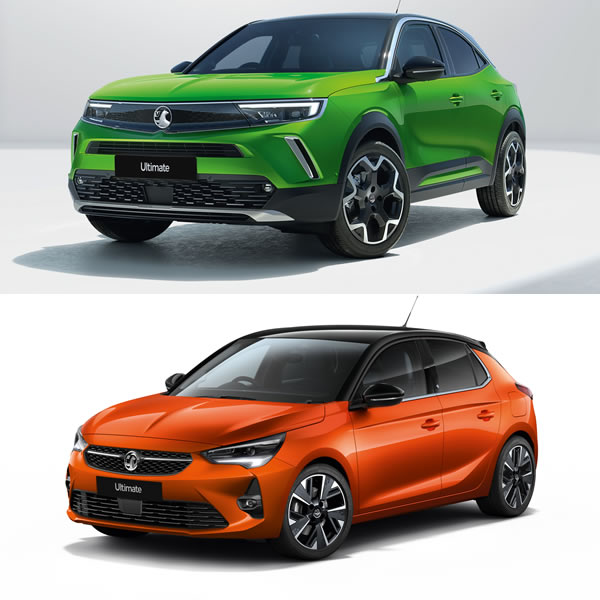 exterior images of 2022 Vauxhall Corsa and Mokka