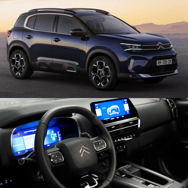 exterior and interior images of 2022 Citroen C5 Aircross
