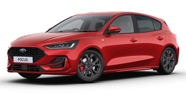 Image of a 2024 Ford Focus in Fantastic Red
