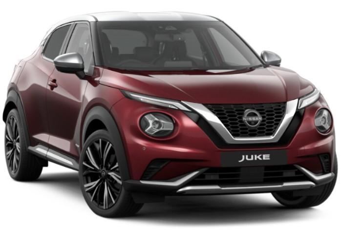 Image of a Dar Red Nissan Juke Tekna Plus