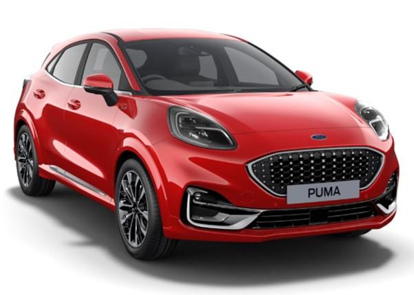 Image of a Ford Puma Front Right View in Fantastic Red