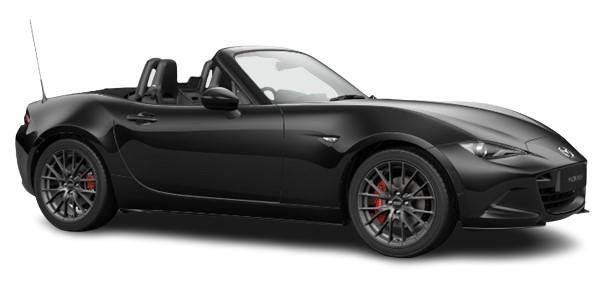 New Mazda MX-5 Homura in Jet Black Paint - Side Front View