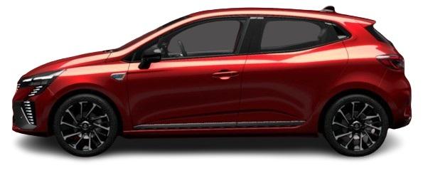 New Renault Clio 2024 Model in Flame Red - Full Side View