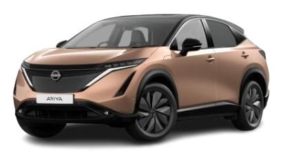 New Nissan Ariya in Copper and Black Pearl Paint