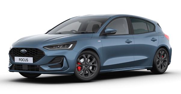 Image of a 2024 Ford Focus in Chrome Blue