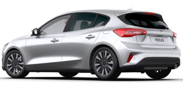 Image of a Ford Focus 2024 Model in Moondust Silver - Rear View