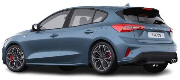 New Ford Focus 2024 in Chrome Blue - Rear Side View