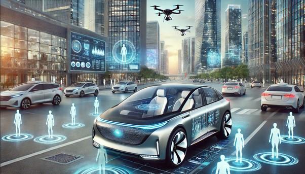 Image of a futuristic self driving car