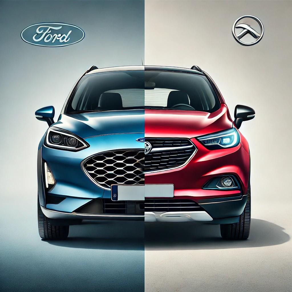 Ford Puma and Vauxhall Mokka split screen image