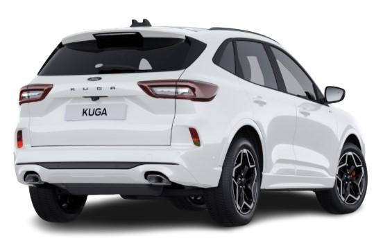New Ford Kuga PHEV in Frozen White Paint - Rear View (uk-car-discount.com)