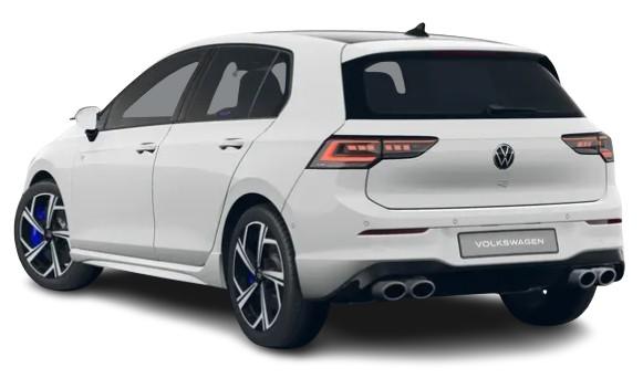 New Volkswagen Golf R 2025 Model in Pure White Black - Rear View (uk-car-discount.com)